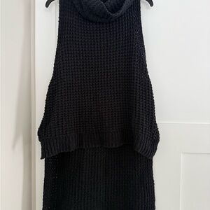 Free People Black Cowl Neck Sweater